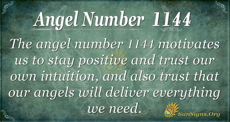 Angel Number 1144 Meaning – Always Think。